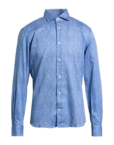 MASTRICAMICIAI Solid color shirt Light blue 100% Cotton