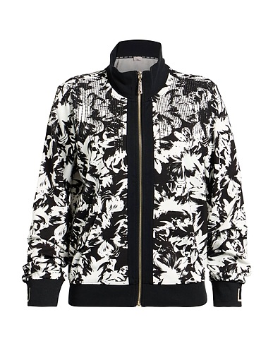 LIU •JO Sweatshirt Black 82% Viscose, 13% Polyamide, 5% Elastane, Polyester, Metal