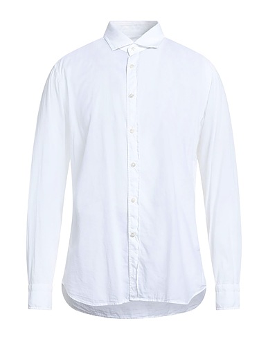 GUGLIELMINOTTI Solid colour shirt White 100% Cotton