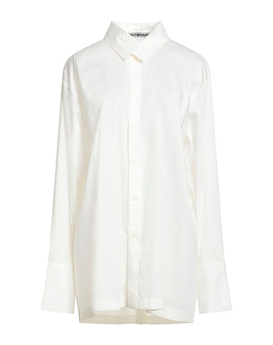 ISSEY MIYAKE Solid colour shirts & blouses White 50% Cotton, 45% Nylon, 5% Polyurethane