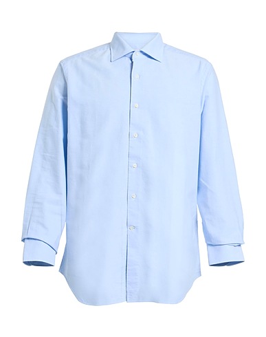 ALESSANDRO GHERARDI Solid color shirt Sky blue 100% Cotton