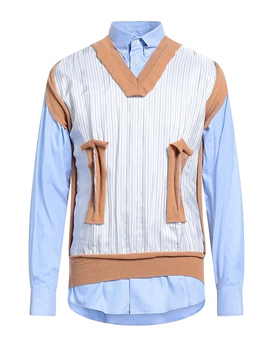 MAISON MARGIELA Striped shirt Off white 100% Cotton, Virgin Wool