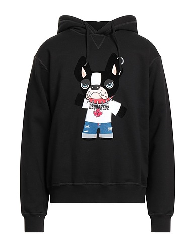 DSQUARED2 Hooded track jacket  Black 100% Cotton