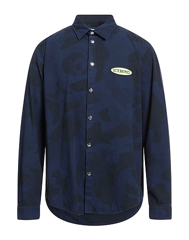 ICEBERG Patterned shirt Midnight blue 100% Cotton
