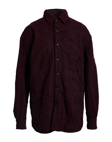 ICEBERG Patterned shirt Burgundy 30% Cotton, 30% Polyester, 25% Wool, 10% Acrylic, 5% Other Fibres