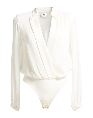 ELISABETTA FRANCHI TOPS & TEES White 100% Viscose, Polyamide, Elastane