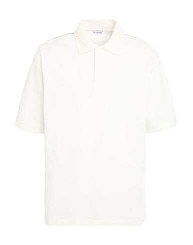 BURBERRY Polo shirt White 100% Cotton, Mother-of-pearl, Elastane