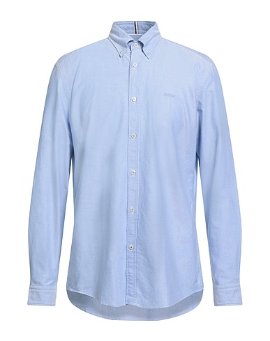 BOSS Einfarbiges Hemd Hellblau 100% Baumwolle