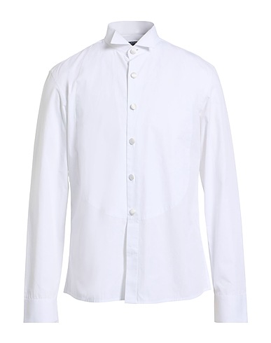 BALMAIN Solid colour shirt White 100% Cotton