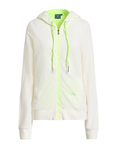 LOTTO Hooded track jacket  White 97% Cotton, 3% Elastane