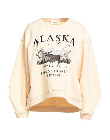 VICOLO Sweatshirt Ivory 65% Cotton, 35% Polyester