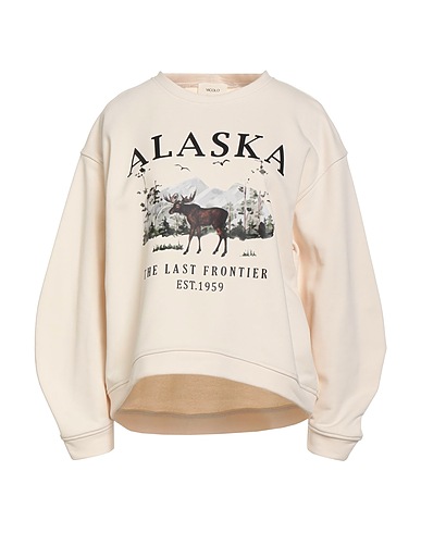 VICOLO Sweatshirt Cream 65% Cotton, 35% Polyester