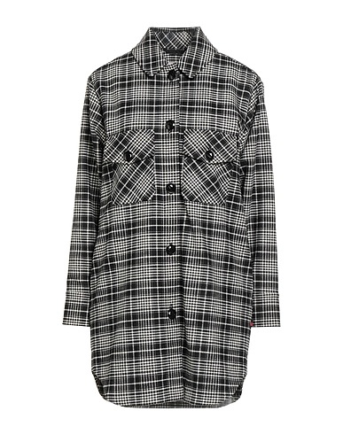 WOOLRICH Checked shirt Black 61% Viscose, 37% Polyester, 2% Elastane