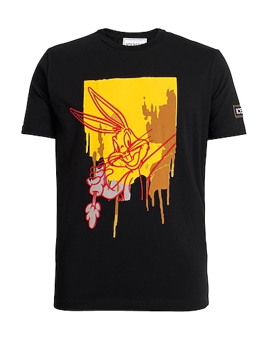 ICEBERG T-shirt LOONEY TUNES Black 95% Cotton, 5% Elastane