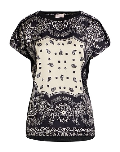 LIU •JO Top Nero 100% Poliestere, Cotone, Elastan