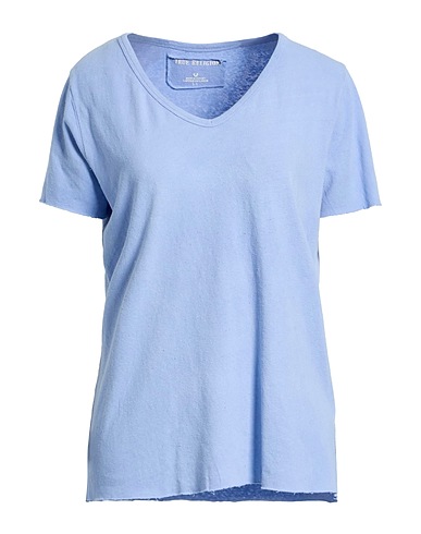 TRUE RELIGION Basic T-shirt Sky blue 48% Cotton, 48% Linen, 4% Elastane