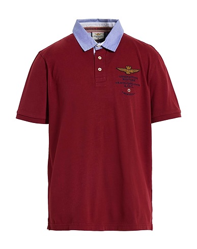 AERONAUTICA MILITARE Polo shirt Burgundy 100% Cotton