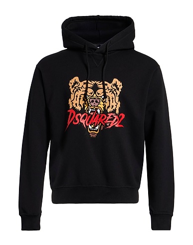 DSQUARED2 Hooded track jacket  Black 100% Cotton