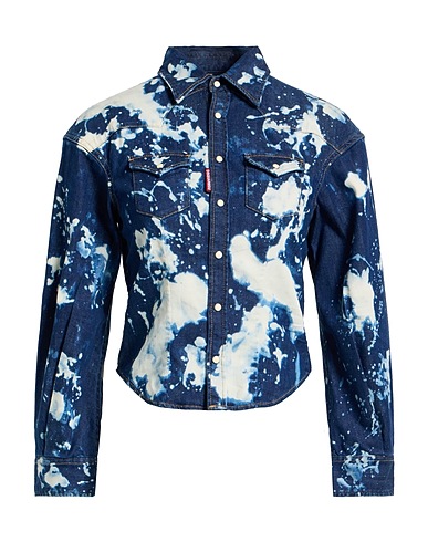DSQUARED2 Camisa vaquera Azul marino 98% Algodón, 2% Elastán