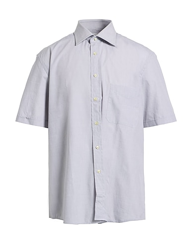CALIBAN Solid colour shirt Light grey 100% Cotton