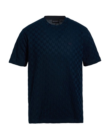 EMPORIO ARMANI Basic T-shirt Midnight blue 100% Cotton
