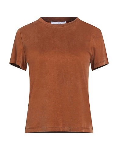 CARACTÈRE Basic T-Shirt Camel 94% Cupro, 6% Elastane