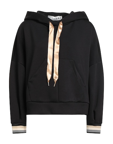 HAVEONE Hooded sweatshirt Black 55% Polyester, 40% Viscose, 5% Elastane
