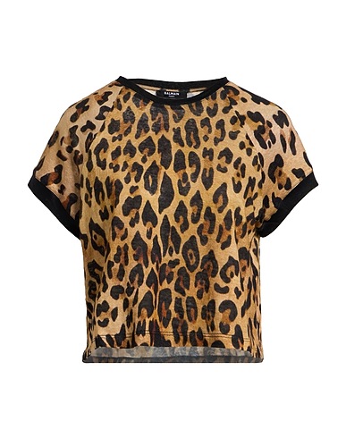 BALMAIN T-shirt Sand 100% Linen