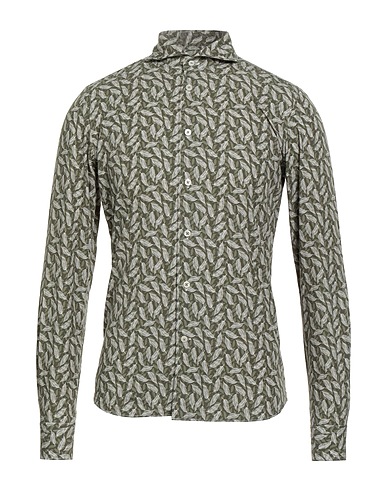 MASTRICAMICIAI Camisa estampada Verde militar 100% Algodón