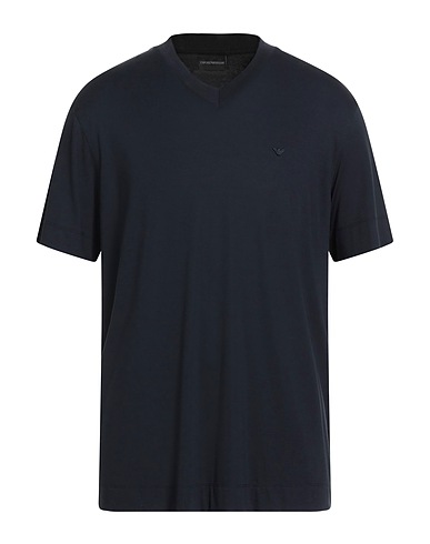EMPORIO ARMANI Basic T-Shirt Midnight blue 82% Modal, 9% Elastane, 9% Silk
