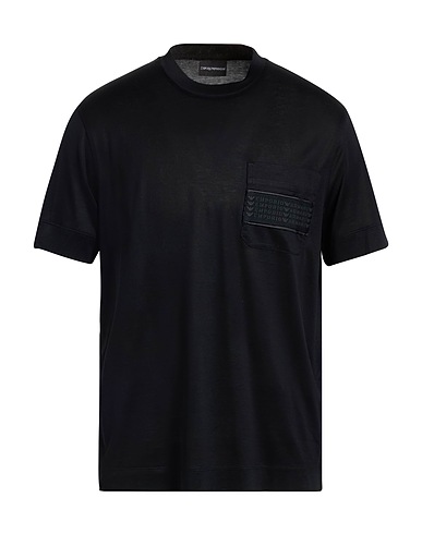 EMPORIO ARMANI T-shirt Μαύρο 70% Lyocell, 30% Βαμβάκι