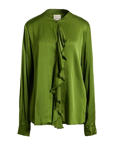 ALESSIA SANTI Solid color shirts & blouses Green 97% Viscose, 3% Elastane