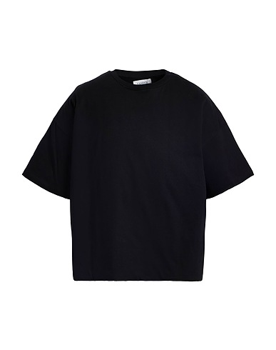 LANEUS Basic T-Shirt Black 100% Cotton, Polyester