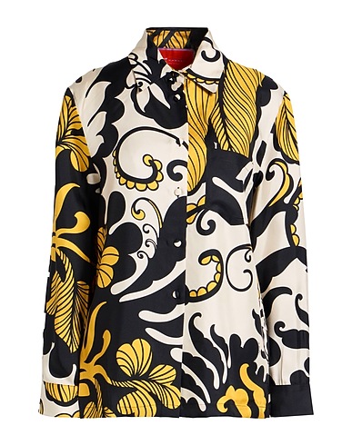 LA DOUBLE J Floral shirts & blouses Cream 100% Silk