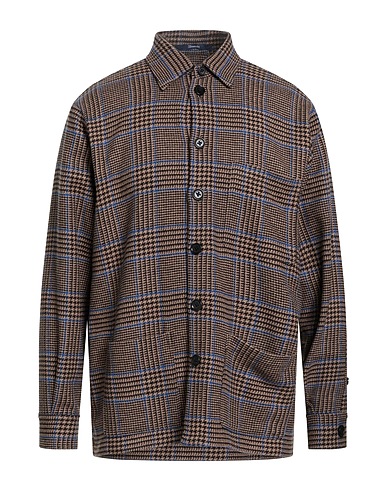 DRUMOHR Hemd mit Muster Beige 56% Wolle, 40% Polyester, 4% Polyamid