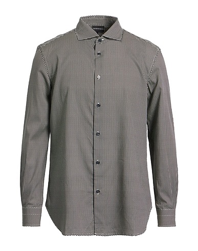 EMPORIO ARMANI Patterned shirt Black 50% Cotton, 50% Lyocell