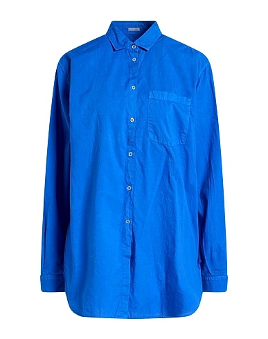 MASSIMO ALBA Solid colour shirts & blouses Blue 100% Cotton