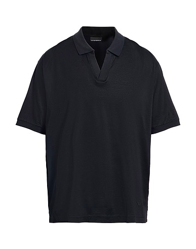 EMPORIO ARMANI Polo shirt Black 70% Lyocell, 30% Cotton, Elastane