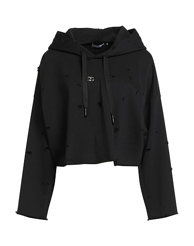 DOLCE&GABBANA Hooded sweatshirt Black 100% Cotton, Zamak