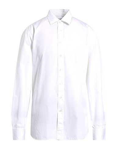 LARDINI Solid colour shirt White 100% Cotton