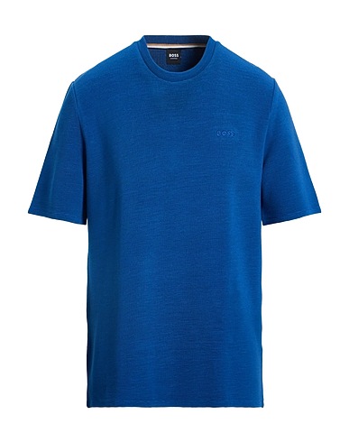 BOSS Basic T-shirt HOMEWEAR Blue 98% Modal, 2% Elastane