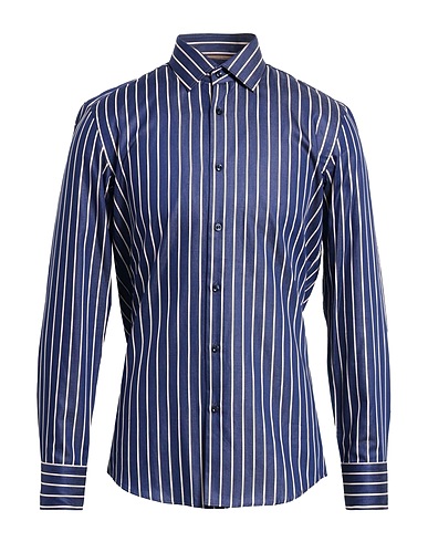 BOSS Striped shirt Navy blue 100% Cotton