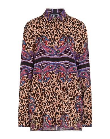 VERSACE JEANS COUTURE Patterned shirts & blouses Beige 100% Viscose