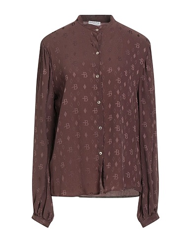 BALLANTYNE Solid color shirts & blouses Chocolate brown 89% Acetate, 11% Silk