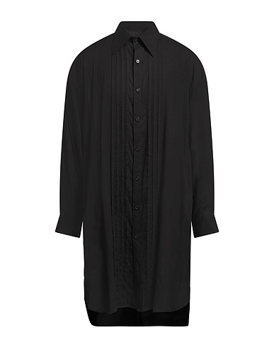 YOHJI YAMAMOTO POUR HOMME Solid colour shirt Black 100% Cellulose