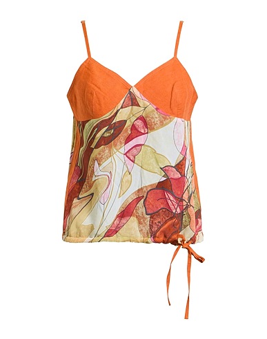MARIELLA ROSATI Top Orange 100% Linen, Viscose