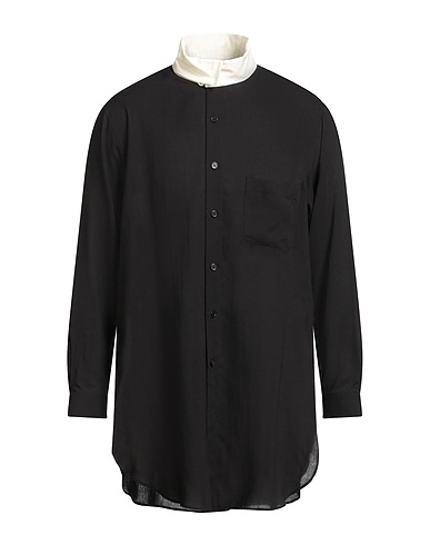 YOHJI YAMAMOTO POUR HOMME Hemd mit Muster Schwarz 100% Zellulose, Baumwolle
