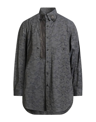 YOHJI YAMAMOTO POUR HOMME Hemd mit Muster Braungrau 100% Baumwolle