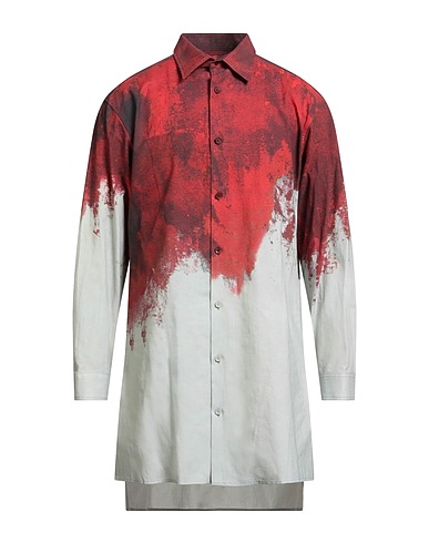 YOHJI YAMAMOTO POUR HOMME Hemd mit Muster Rot 100% Baumwolle