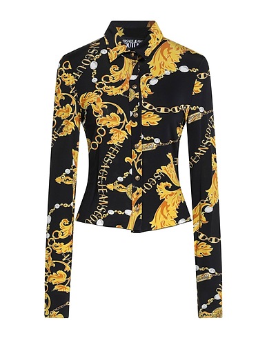 VERSACE JEANS COUTURE Hemden und Blusen mit Muster Schwarz 96% Viskose, 4% Elastan